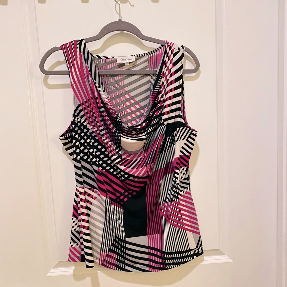 🖤💞 Calvin Klein Pink & Black Sleeveless Top XL